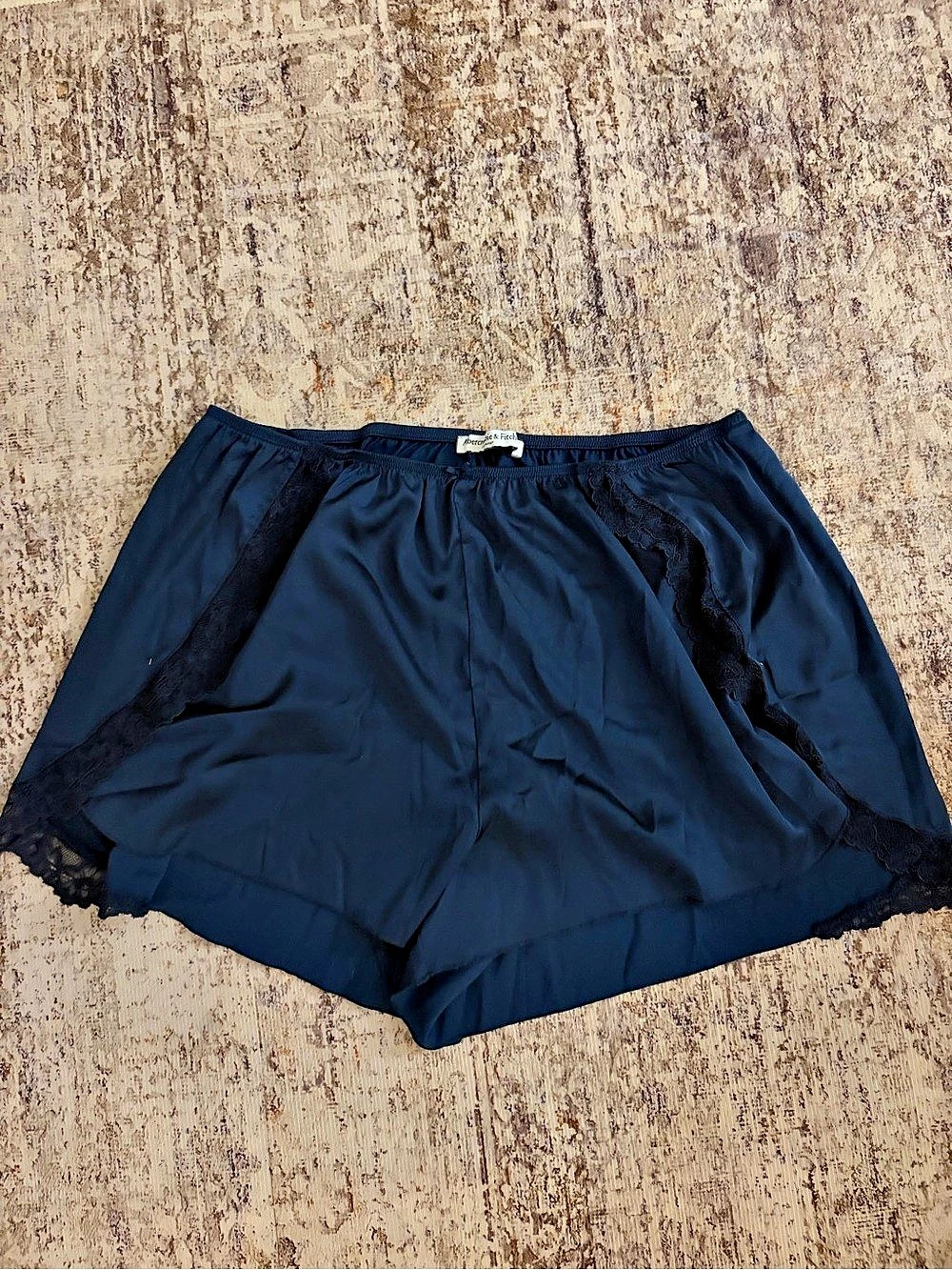Abercrombie & Fitch Lace and Satin Sleep Short Blue Large